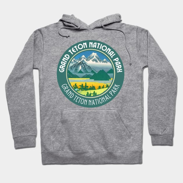 Green Grand Teton National Park Hoodie by Mochabonk